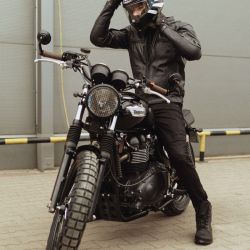 JEANSY MOTOCYKLOWE REBELHORN RAGE 2 TAPERED FIT WASHED BLACK 