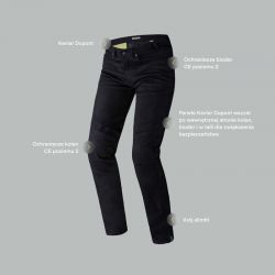 JEANSY MOTOCYKLOWE REBELHORN RAGE 2 TAPERED FIT WASHED BLACK 