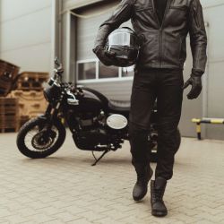 JEANSY MOTOCYKLOWE REBELHORN RAGE 2 TAPERED FIT WASHED BLACK 