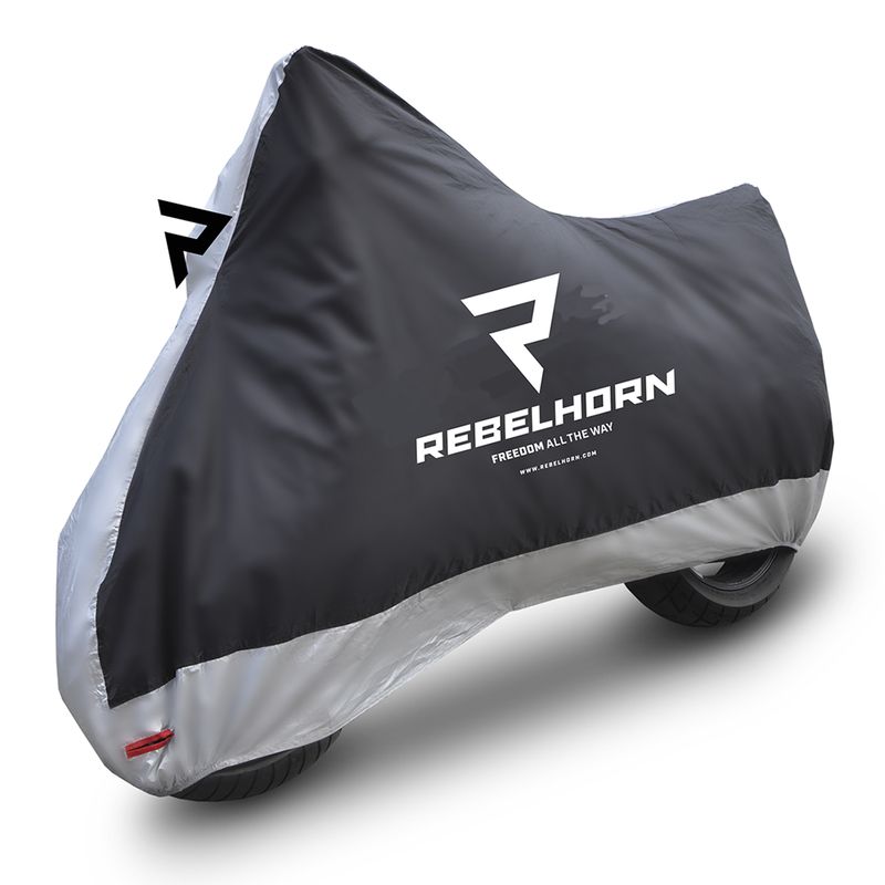 POKROWIEC NA MOTOCYKL REBELHORN COVER 2 BLACK SILVER 