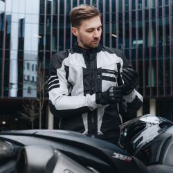 KURTKA MOTOCYKLOWA TEKSTYLNA REBELHORN SCANDAL 2 SILVER BLACK 