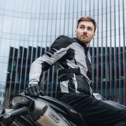 KURTKA MOTOCYKLOWA TEKSTYLNA REBELHORN SCANDAL 2 SILVER BLACK 