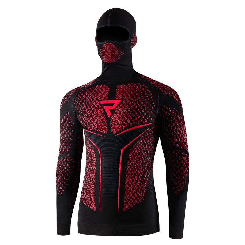 KOSZULKA TERMOAKTYWNA Z KOMINIARKĄ REBELHORN THERM 2 2W1 BLACK RED 