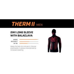 KOSZULKA TERMOAKTYWNA Z KOMINIARKĄ REBELHORN THERM 2 2W1 BLACK RED 