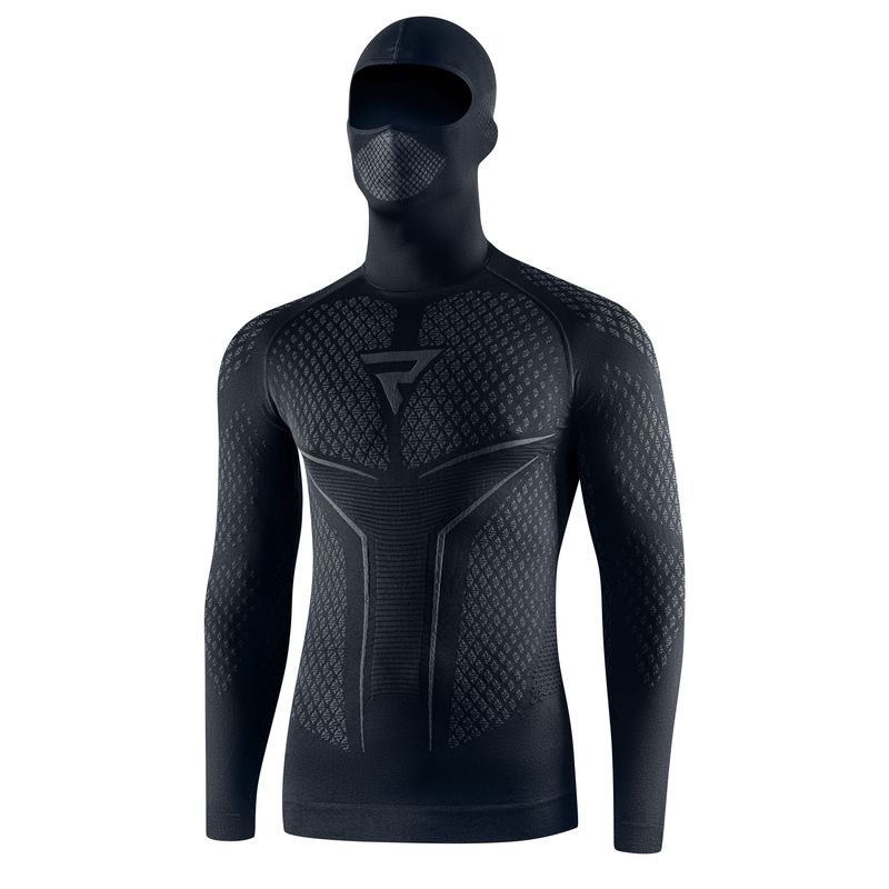 KOSZULKA TERMOAKTYWNA Z KOMINIARKĄ REBELHORN THERM 2 2W1 BLACK GREY 