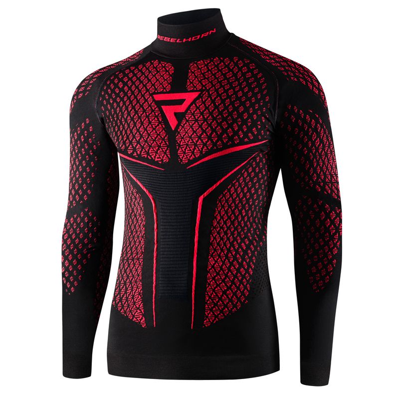 KOSZULKA TERMOAKTYWNA Z DŁUGIM RĘKAWEM REBELHORN THERM 2 BLACK RED 