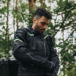 KURTKA MOTOCYKLOWA TEKSTYLNA OZONE TOUR 3 BLACK FLUO YELLOW 