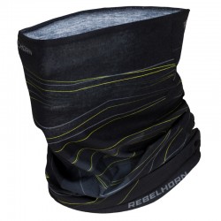 KOMIN REBELHORN DUCT NECKWEAR/TUBULAR BLACK/GREY/FLUO YELLOW 