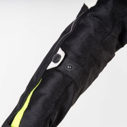KURTKA MOTOCYKLOWA TEKSTYLNA DAMSKA OZONE FLOW BLACK GREY FLUO YELLOW 
