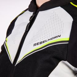 KURTKA MOTOCYKLOWA TEKSTYLNA DAMSKA REBELHORN FLUX BLACK ICE FLUO YELLOW 