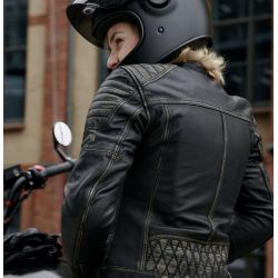 KURTKA MOTOCYKLOWA SKÓRZANA DAMSKA REBELHORN HUNTER PRO VINTAGE BLACK 