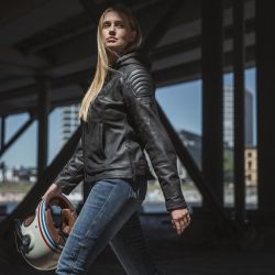 KURTKA MOTOCYKLOWA SKÓRZANA DAMSKA REBELHORN IMPALA BLACK 