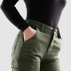 JEANSY MOTOCYKLOWE DAMSKIE OZONE JANE JOGGER FIT OLIVE 26/30
