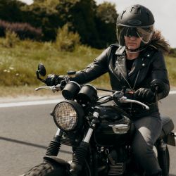 KURTKA MOTOCYKLOWA SKÓRZANA DAMSKA OZONE RAMONES BLACK 