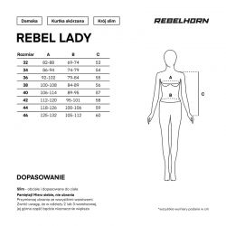 KURTKA MOTOCYKLOWA SKÓRZANA DAMSKA REBELHORN REBEL BLACK 