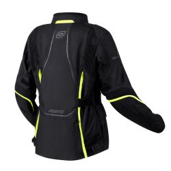 KURTKA MOTOCYKLOWA TEKSTYLNA DAMSKA OZONE SAHARA BLACK FLUO YELLOW 