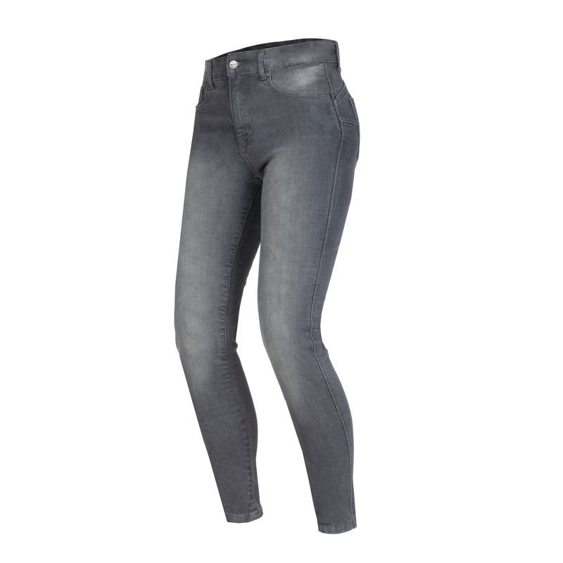 JEANSY MOTOCYKLOWE DAMSKIE OZONE STRIKER SLIM FIT WASHED GREY 24/30