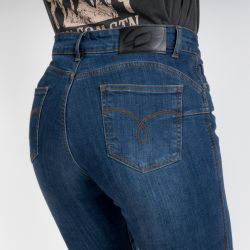 JEANSY MOTOCYKLOWE DAMSKIE OZONE STRIKER SLIM FIT WASHED BLUE 24/30