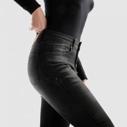 JEANSY MOTOCYKLOWE DAMSKIE REBELHORN BRONCO MONOLAYER WASHED BLACK 24/30