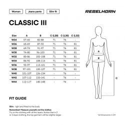 JEANSY MOTOCYKLOWE DAMSKIE REBELHORN CLASSIC 3 SLIM FIT BLACK 26/32