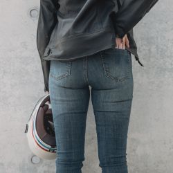 JEANSY MOTOCYKLOWE DAMSKIE REBELHORN CLASSIC 3 SLIM FIT WASHED BLACK 24/28