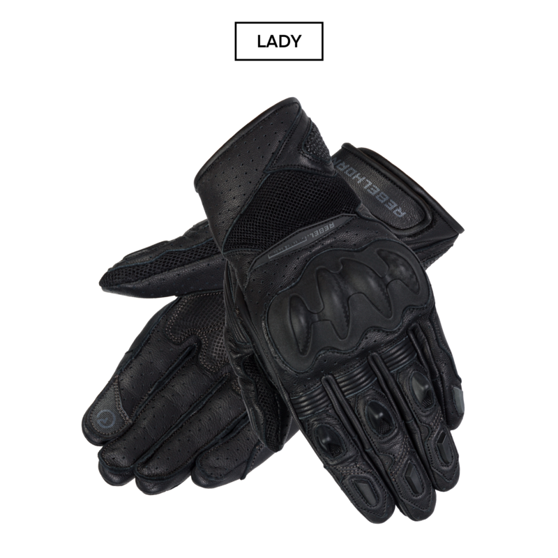 RĘKAWICE MOTOCYKLOWE DAMSKIE REBELHORN FLUX 2 BLACK 