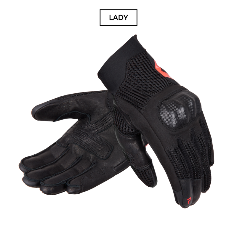 RĘKAWICE MOTOCYKLOWE DAMSKIE REBELHORN GAP 3 BLACK FLUO RED RĘKAWICE MOTOCYKLOWE DAMSKIE REBELHORN GAP 3 BLACK FLUO RED