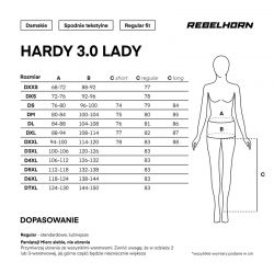 SPODNIE MOTOCYKLOWE TEKSTYLNE DAMSKIE REBELHORN HARDY 3.0 BLACK (KRÓTKA NOGAWKA) 