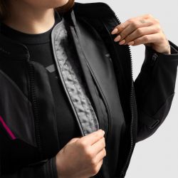 KURTKA MOTOCYKLOWA TEKSTYLNA DAMSKA REBELHORN HIFLOW 5 BLACK GREY FLUO PINK 