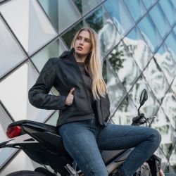 KURTKA MOTOCYKLOWA SKÓRZANA DAMSKA REBELHORN IMPALA BLACK 