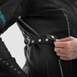 KURTKA MOTOCYKLOWA TEKSTYLNA DAMSKA REBELHORN JAX BLACK BLUE LAGOON 