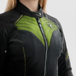 KURTKA MOTOCYKLOWA TEKSTYLNA DAMSKA REBELHORN JAX BLACK FLUO YELLOW 