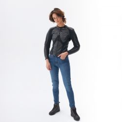 KURTKA MOTOCYKLOWA SKÓRZANA DAMSKA REBELHORN REBEL BLACK 
