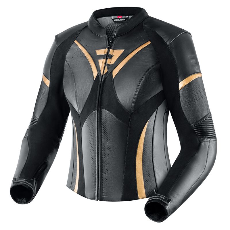 KURTKA MOTOCYKLOWA SKÓRZANA DAMSKA REBELHORN REBEL BLACK GOLD 