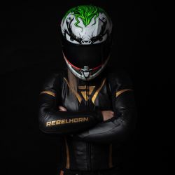 SPODNIE MOTOCYKLOWE SKÓRZANE DAMSKIE REBELHORN REBEL BLACK GOLD 