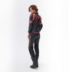 SPODNIE MOTOCYKLOWE SKÓRZANE DAMSKIE REBELHORN REBEL PINK BLACK 