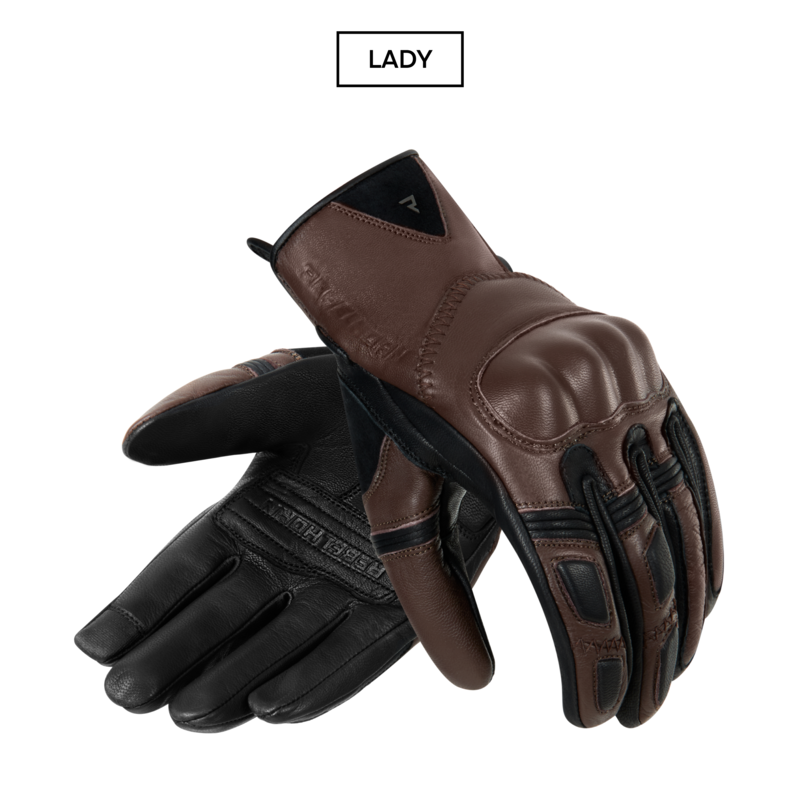 RĘKAWICE MOTOCYKLOWE DAMSKIE REBELHORN THUG 2 BROWN RĘKAWICE MOTOCYKLOWE DAMSKIE REBELHORN THUG 2 BROWN