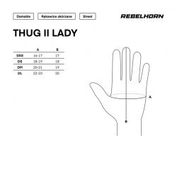 RĘKAWICE MOTOCYKLOWE DAMSKIE REBELHORN THUG 2 PERFOROWANE BLACK 