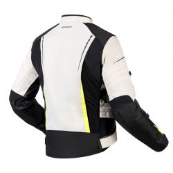 KURTKA MOTOCYKLOWA TEKSTYLNA DAMSKA OZONE FLOW BLACK GREY FLUO YELLOW 