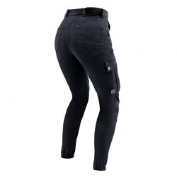 JEANSY MOTOCYKLOWE DAMSKIE OZONE JANE JOGGER FIT BLACK 24/30
