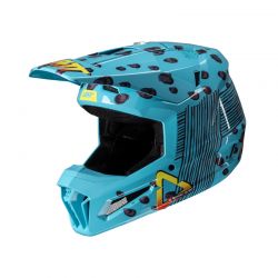 KASK Z GOGLAMI LEATT JUNIOR KIT MOTO 3.5 V25 CHEETAH (51-52CM) 