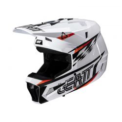 KASK Z GOGLAMI LEATT JUNIOR KIT MOTO 3.5 V25 WHITE (51-52CM) 