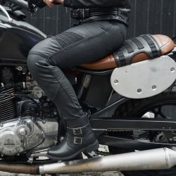 JEANSY MOTOCYKLOWE DAMSKIE OZONE ROXY WAXED BLACK 24/30