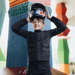 KURTKA MOTOCYKLOWA TEKSTYLNA JUNIOR OZONE SAHARA BLACK 