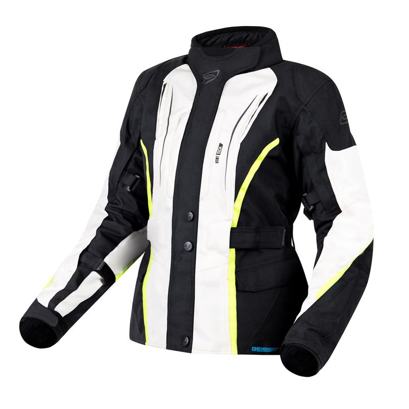 KURTKA MOTOCYKLOWA TEKSTYLNA DAMSKA OZONE SAHARA BLACK GREY FLUO YELLOW 
