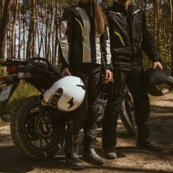 KURTKA MOTOCYKLOWA TEKSTYLNA DAMSKA OZONE SAHARA BLACK FLUO YELLOW 