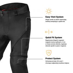 SPODNIE MOTOCYKLOWE TEKSTYLNE JUNIOR OZONE UNION BLACK 