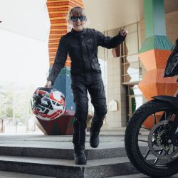 SPODNIE MOTOCYKLOWE TEKSTYLNE JUNIOR OZONE UNION BLACK 
