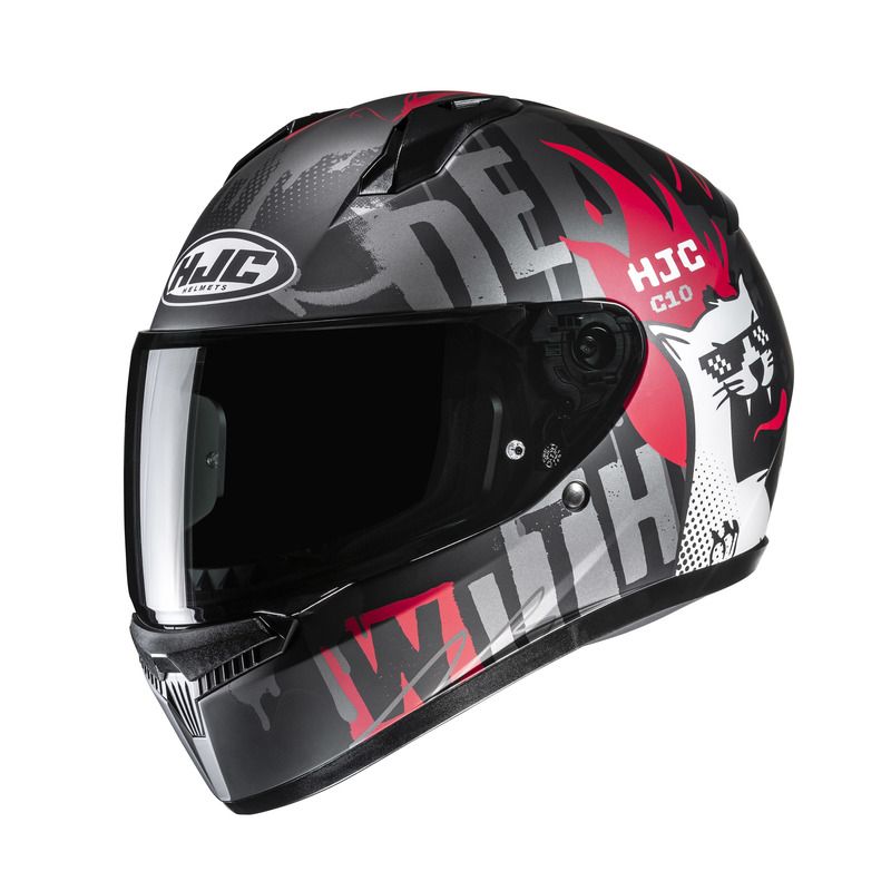 KASK MOTOCYKLOWY HJC C10 FOP GREY RED 