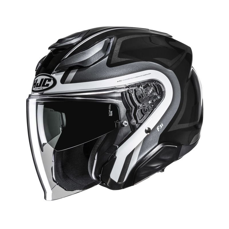 KASK MOTOCYKLOWY HJC F31 BASK BLACK WHITE 